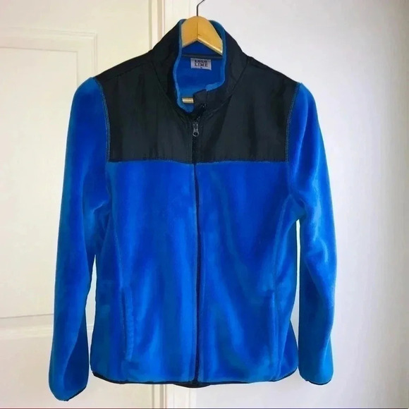 Lolo Lime Jackets & Blazers - Lolo Lime Women’s Medium Royal Blue Collared Full Zip Fleece Jacket